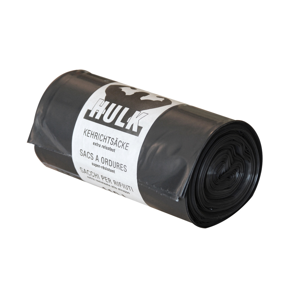 Kehrichtsack 110L / schwarz Hulk - bomashop Verbrauchsmaterialien